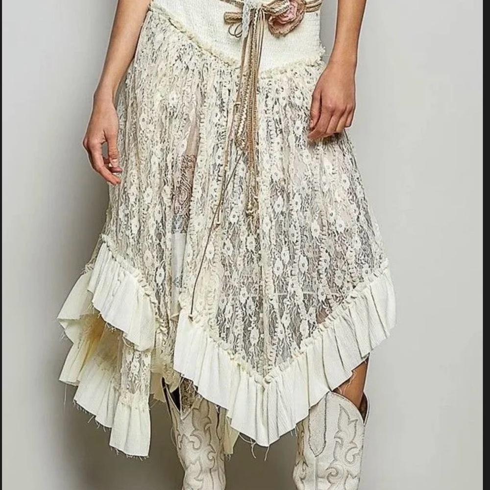 POL Lace Patchwork Skirt S-L - Picture 6 of 6